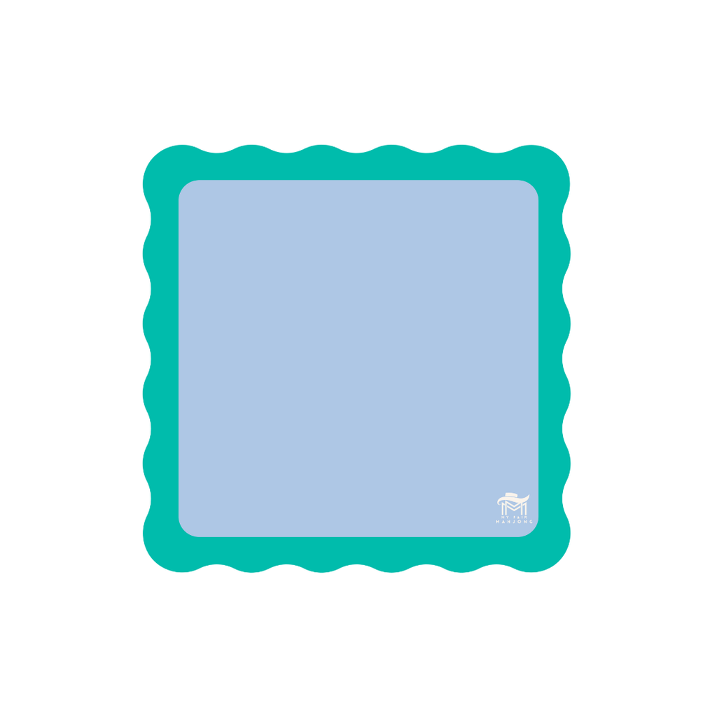 MINI MAHJONG MAT  |  Color Wave  |  21" x 21": Blue Center- Green Scallop