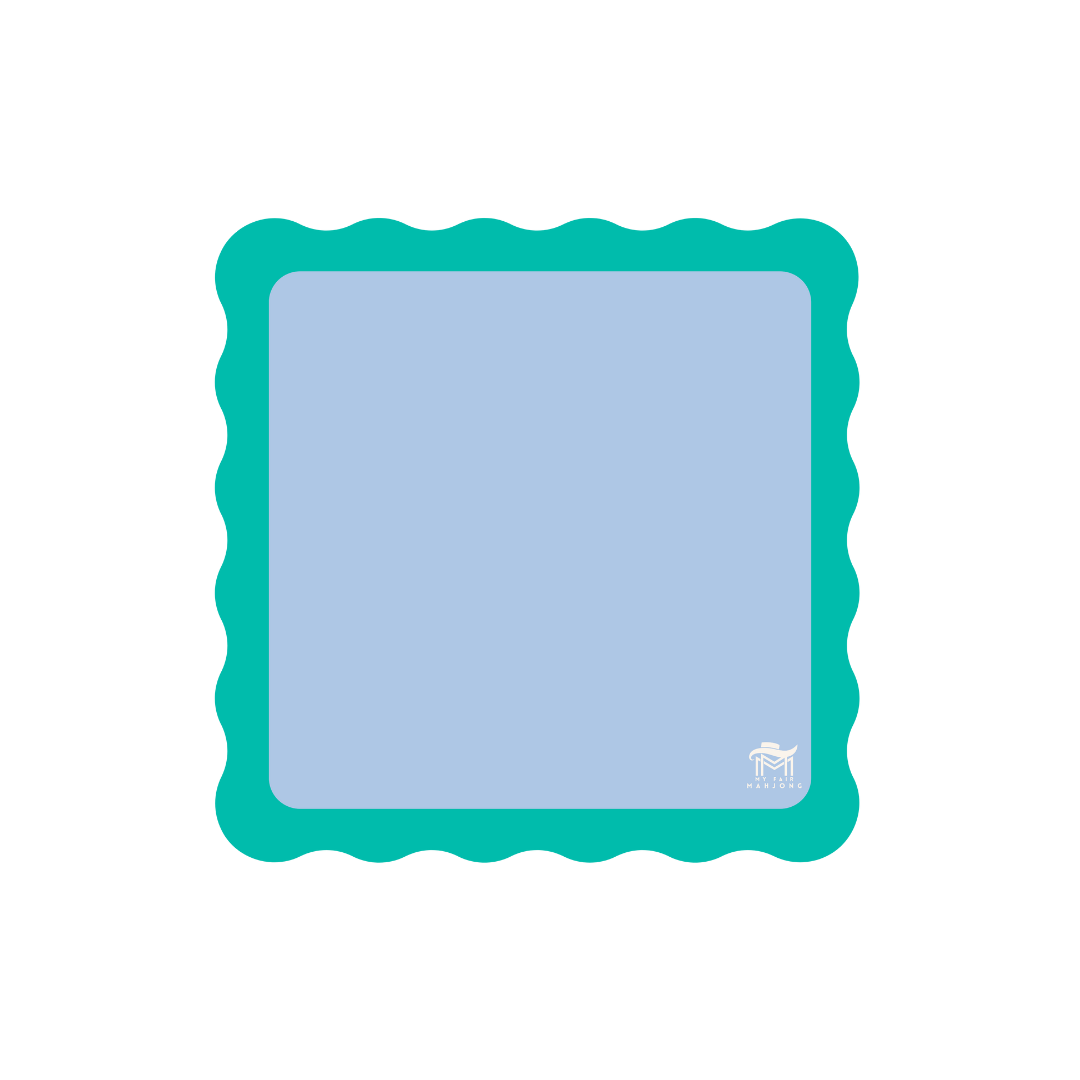MINI MAHJONG MAT  |  Color Wave  |  21" x 21": Blue Center- Green Scallop