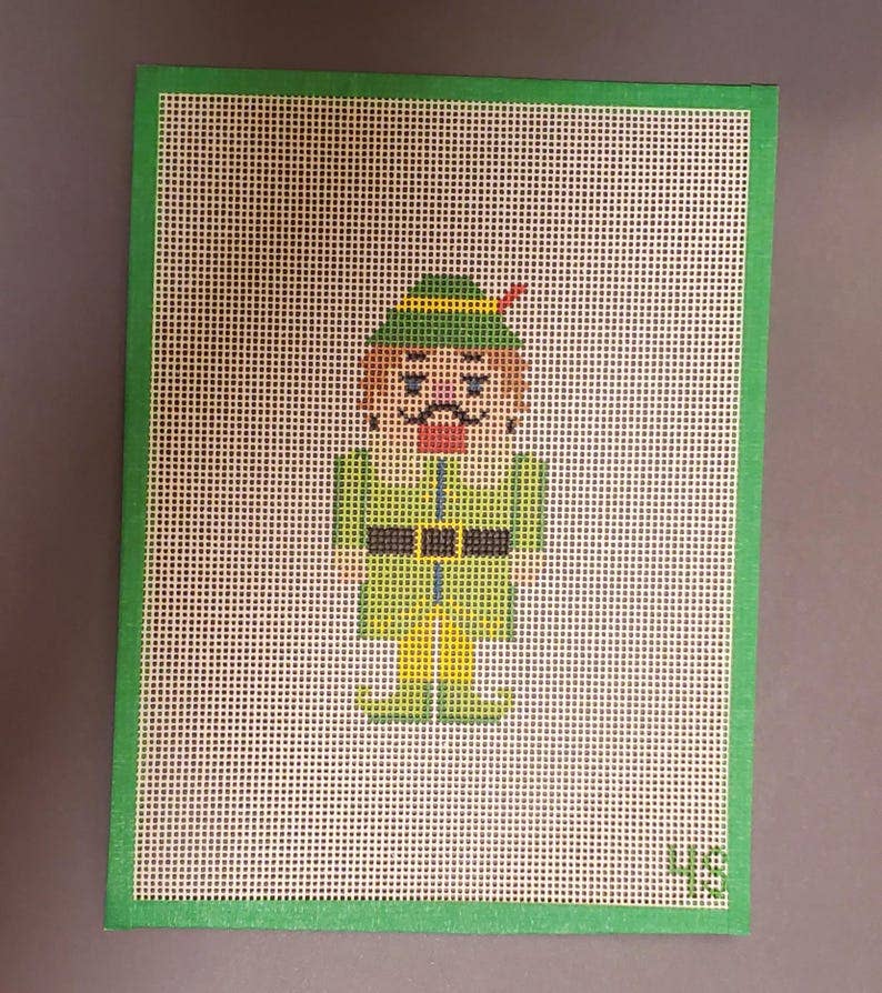Christmas Nutcracker elf needlepoint hand painted canvas