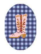 Cowgirl Boot 4.25" x 7.25" Oval Needlepoint Canvas
