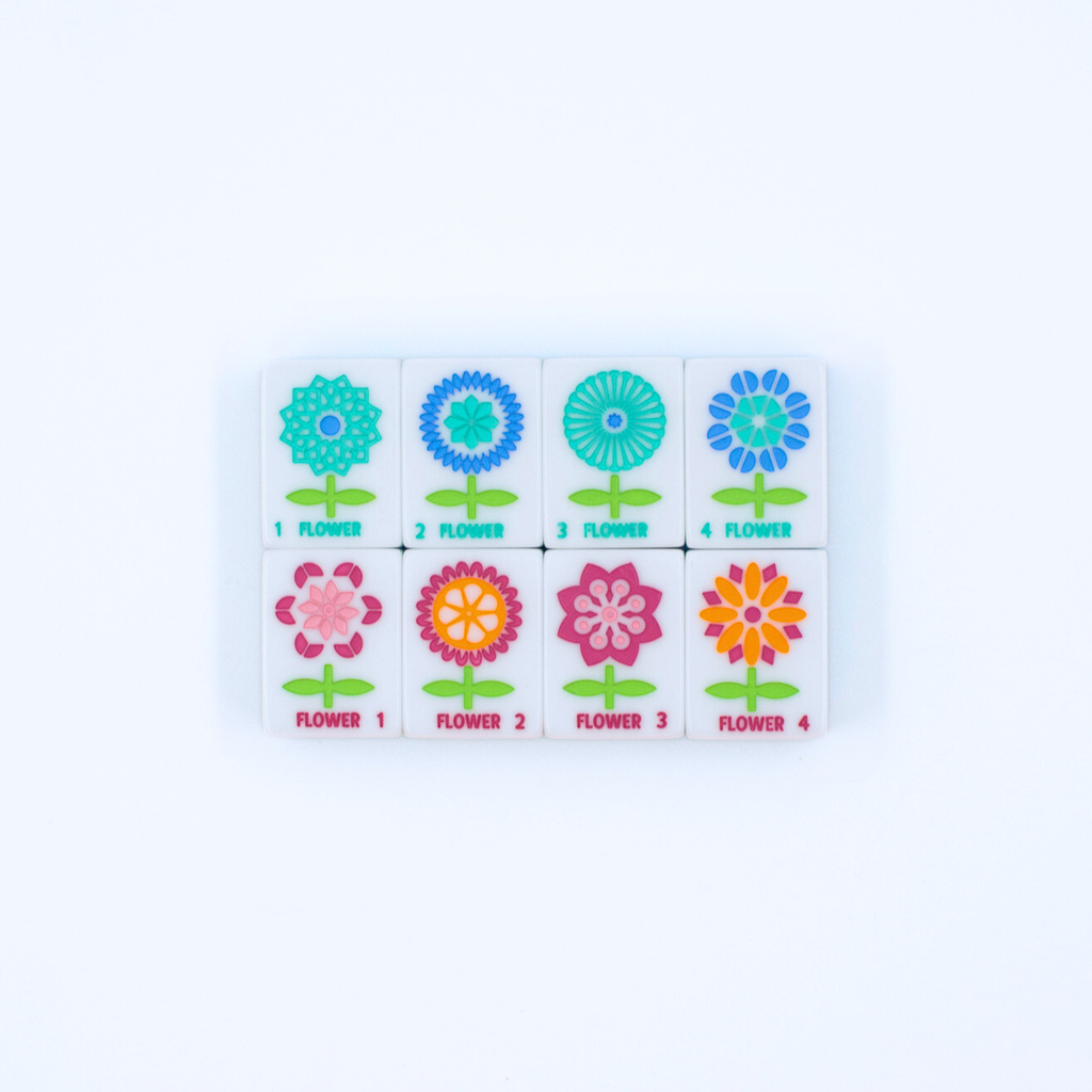 Crystal Prism Pink Tile Set | Mahjong with Bold Angles and Vibrant Vibes | 1.25" x 0.9" x 0.7"