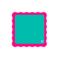 MINI MAHJONG MAT  |  Color Wave  |  21" x 21": Green Center- Pink Scallop