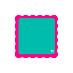 MINI MAHJONG MAT  |  Color Wave  |  21" x 21": Green Center- Pink Scallop