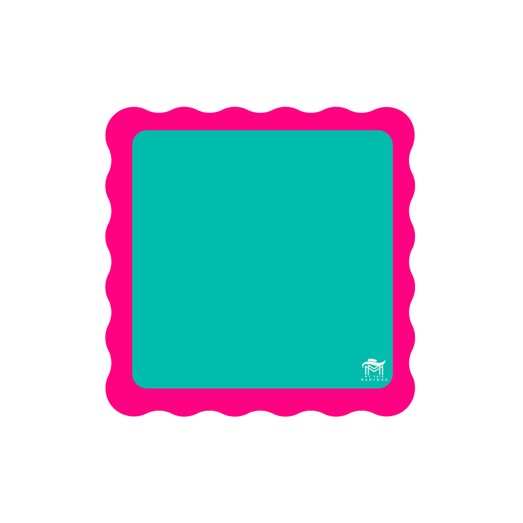 MINI MAHJONG MAT  |  Color Wave  |  21" x 21": Cobalt Center-Blue Scallop
