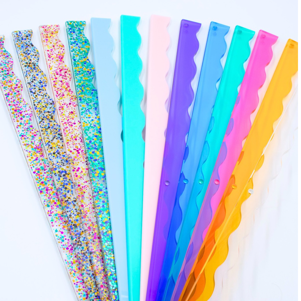 MAHJONG RACK PUSHER ADD ON-MAGNETIC | Premium Acrylic Set(4): Confetti-Wavy-Multi-Color
