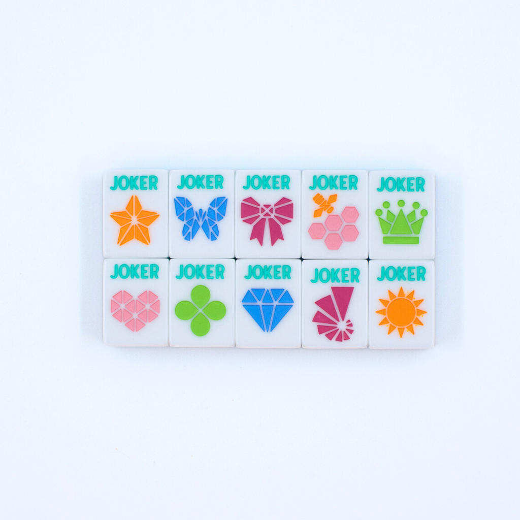 Crystal Prism Pink Tile Set | Mahjong with Bold Angles and Vibrant Vibes | 1.25" x 0.9" x 0.7"