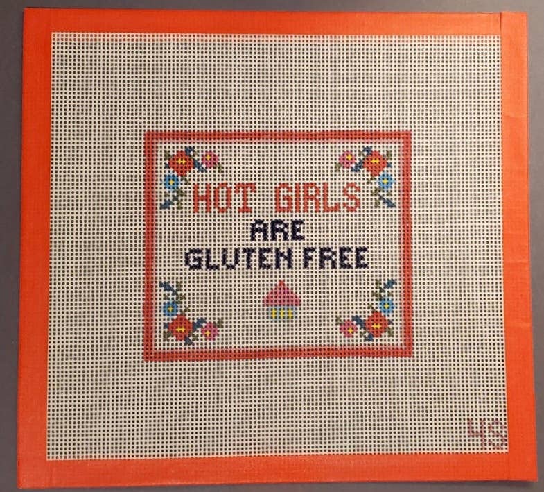 Needlepoint Subversive Hot Girls are Gluten Free canvas