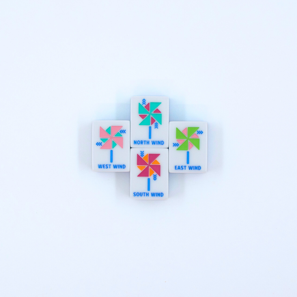 Crystal Prism Pink Tile Set | Mahjong with Bold Angles and Vibrant Vibes | 1.25" x 0.9" x 0.7"