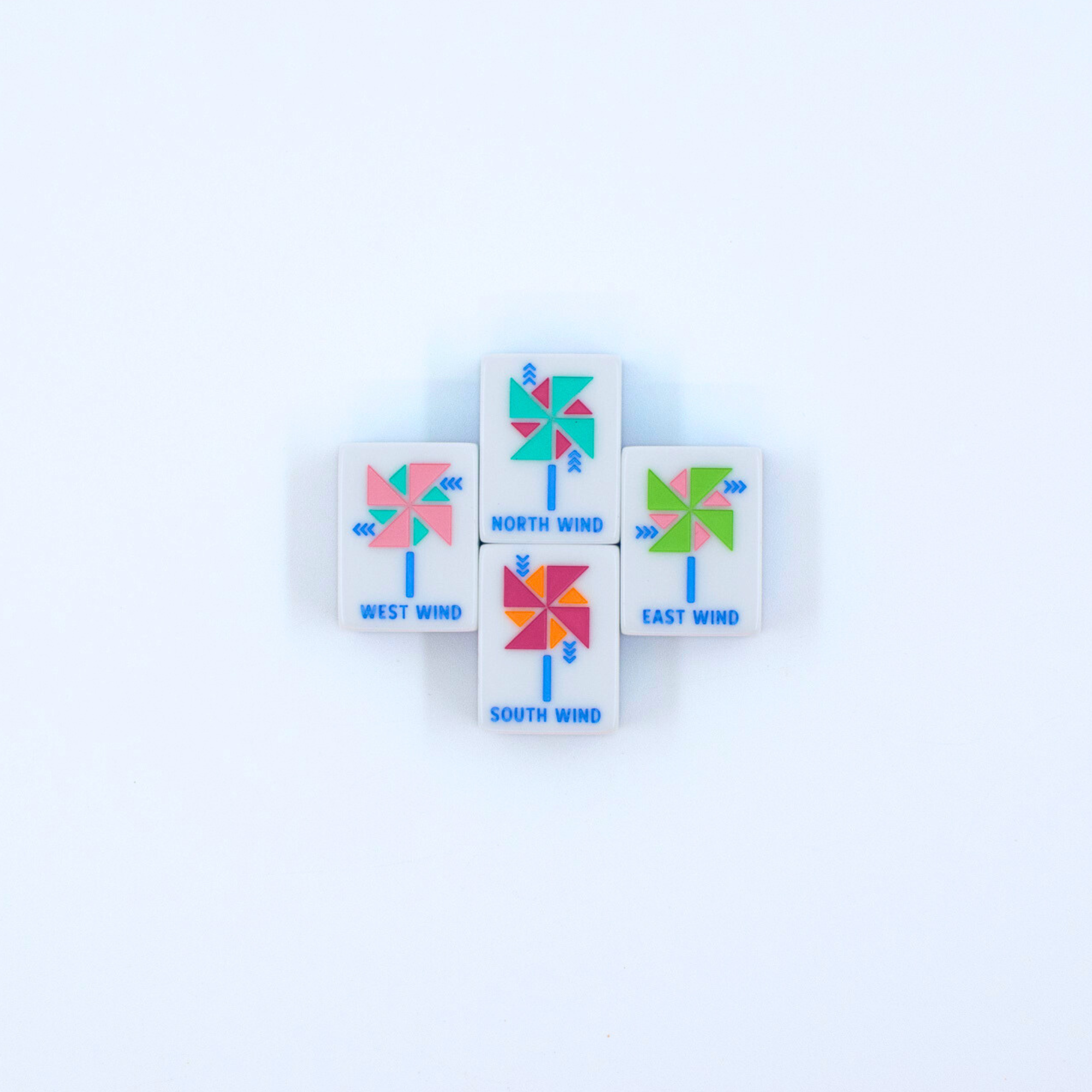 Crystal Prism Pink Tile Set | Mahjong with Bold Angles and Vibrant Vibes | 1.25" x 0.9" x 0.7"