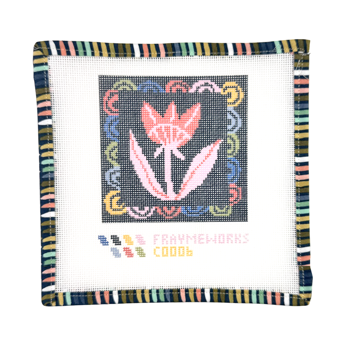 Matilda Flower 4x4" Needlepoint Canvas