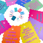 MAHJONG SHUFFLE CARD  |  Scalloped Edges & Bright Colors  |  Sized to Store with Mahjong League Cards: 09-BLUE- DONT LET FRIENDS SKIP