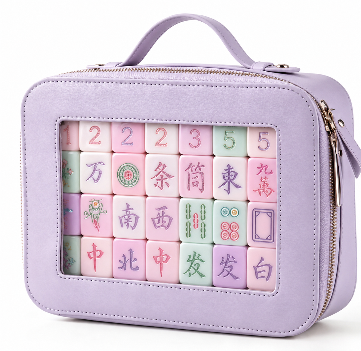 Lavender Tile Storage Bag with Handle