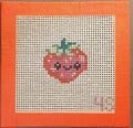Strawberry Hand‑Painted Needlepoint Canvas, 14 mesh