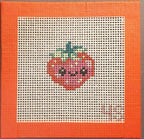 Strawberry Hand‑Painted Needlepoint Canvas, 14 mesh