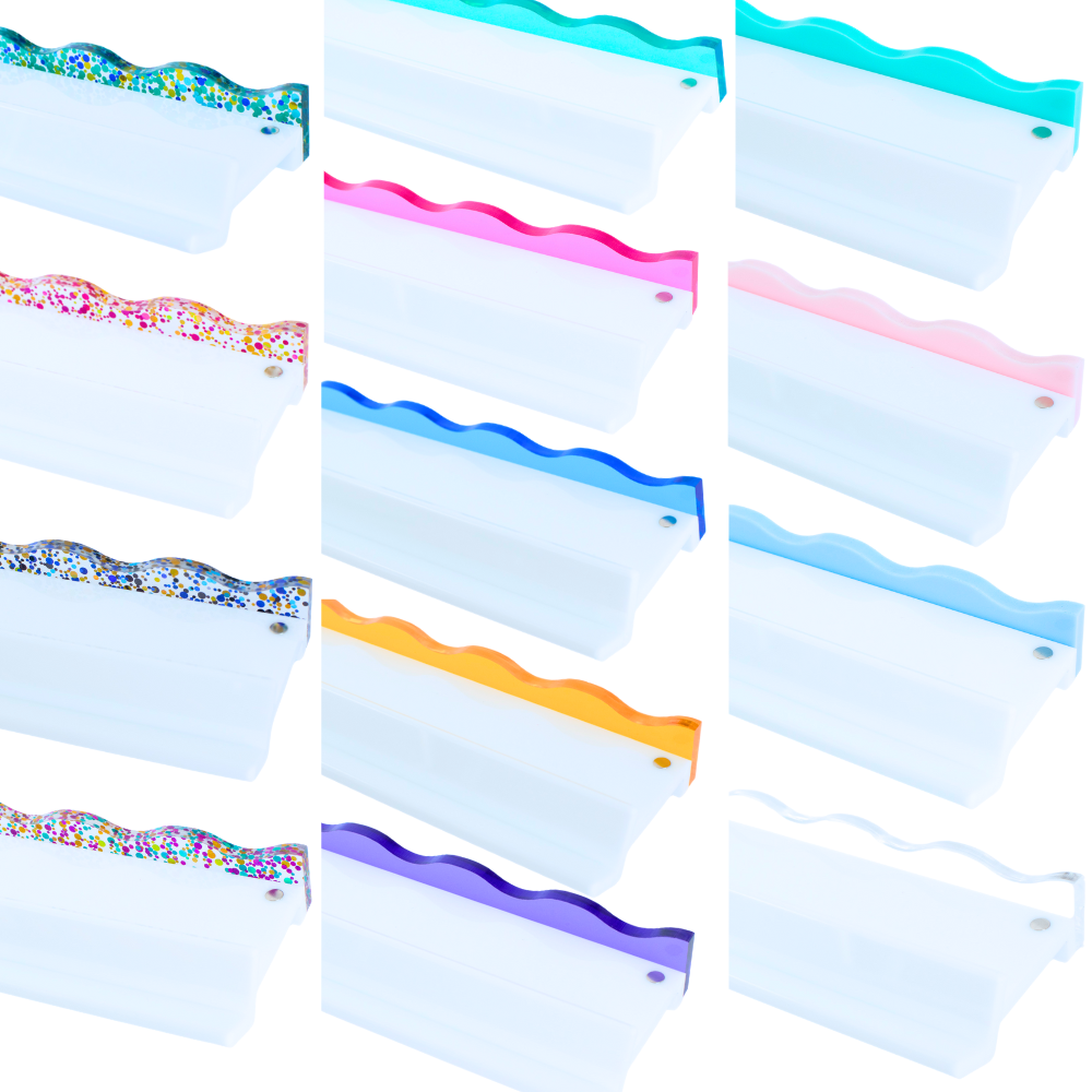 MAHJONG RACK PUSHER ADD ON-MAGNETIC | Premium Acrylic Set(4): Confetti-Wavy-Purple
