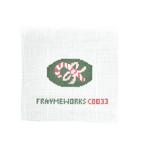 Ornament Candy Cane 1.25"x 2.5" Mini Needlepoint Canvas