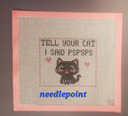 Needlepoint cute Kawaii cat hand painted canvas