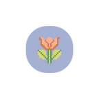 Tulip 1.75" Round Mini Needlepoint Canvas