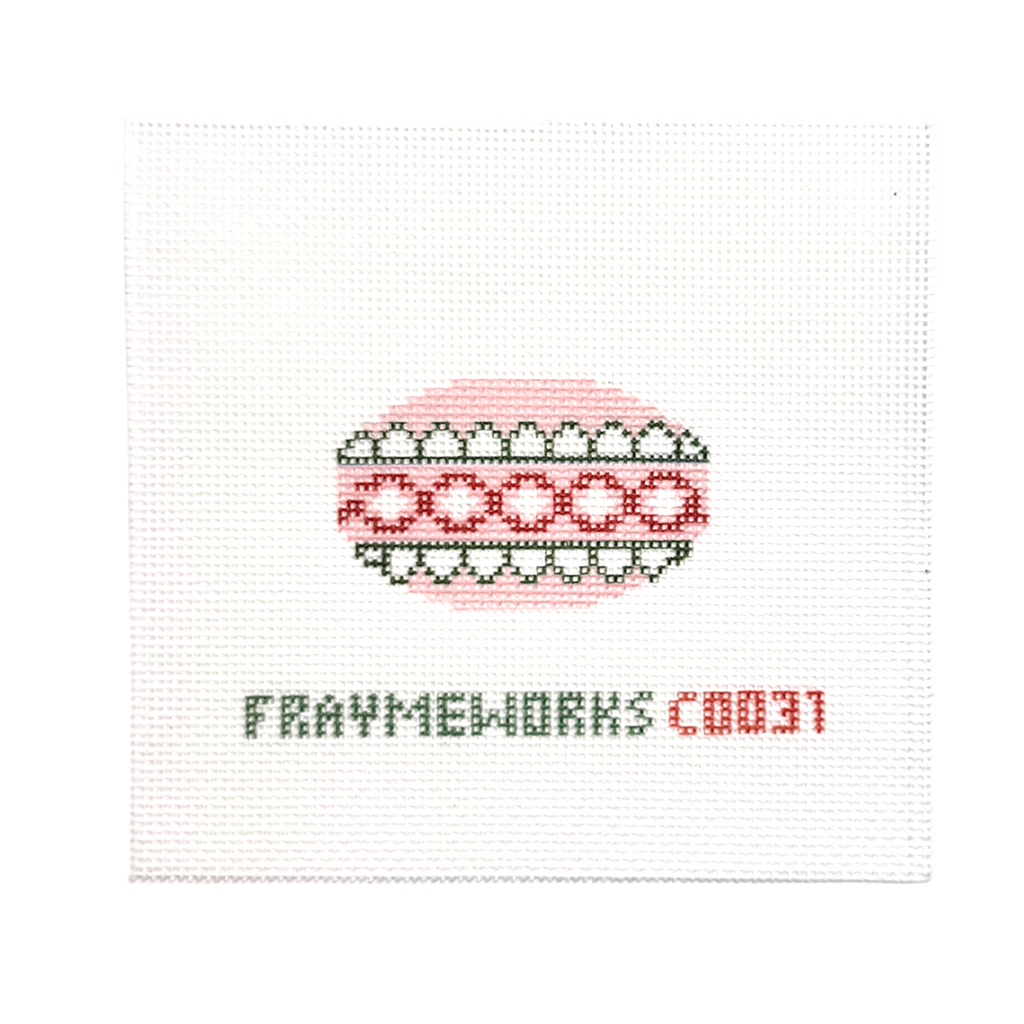 Ornament Pink 1.25"x 2.5" Mini Needlepoint Canvas
