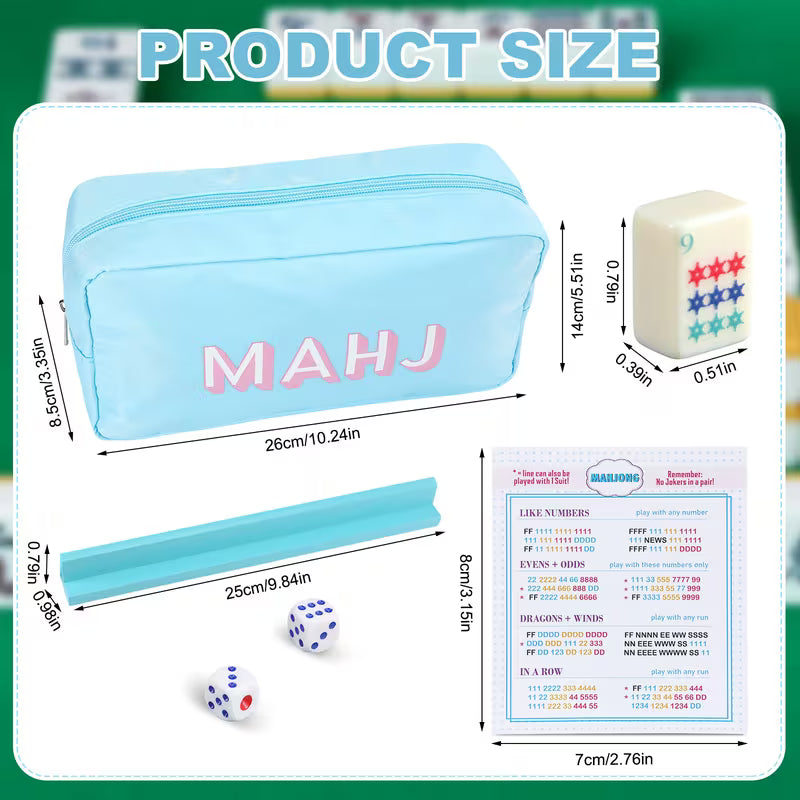Let's Go Girls - Mini Travel Mahjong Tile Set with Racks & Case