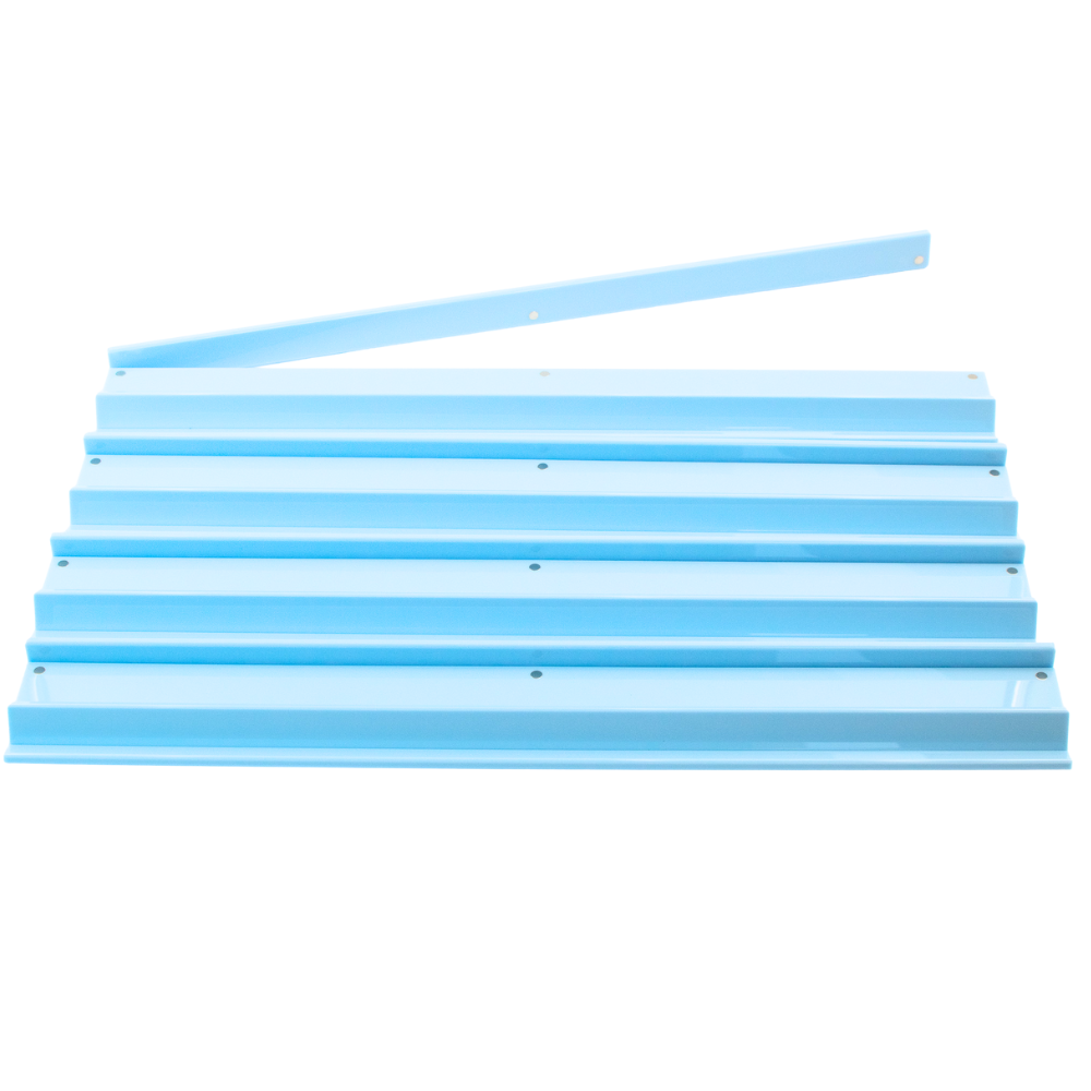 MAHJONG RACKS | Premium Acrylic | 4 Racks + 4 Pushers: Solid Macaron Blue