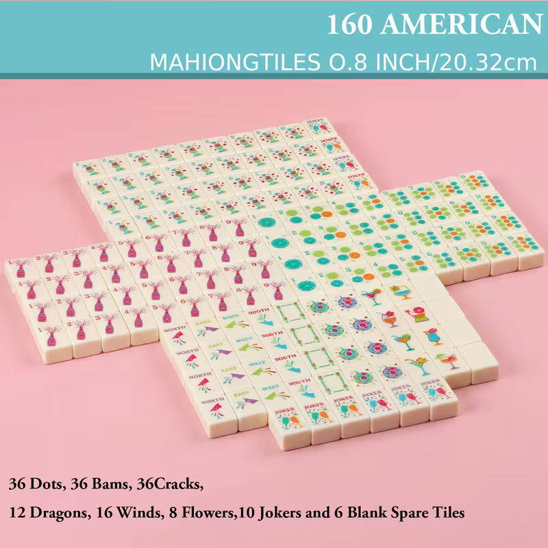 Celebration Party - Mini Travel Mahjong Tile Set with Racks & Case