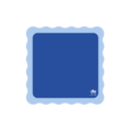 MINI MAHJONG MAT  |  Color Wave  |  21" x 21": Cobalt Center-Blue Scallop