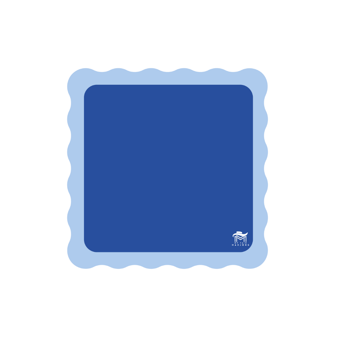 MINI MAHJONG MAT  |  Color Wave  |  21" x 21": Cobalt Center-Blue Scallop
