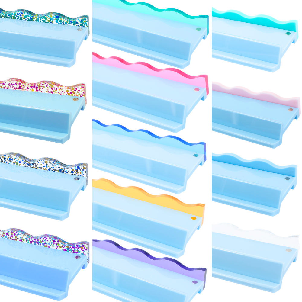 MAHJONG RACK PUSHER ADD ON-MAGNETIC | Premium Acrylic Set(4): Confetti-Wavy-Multi-Color