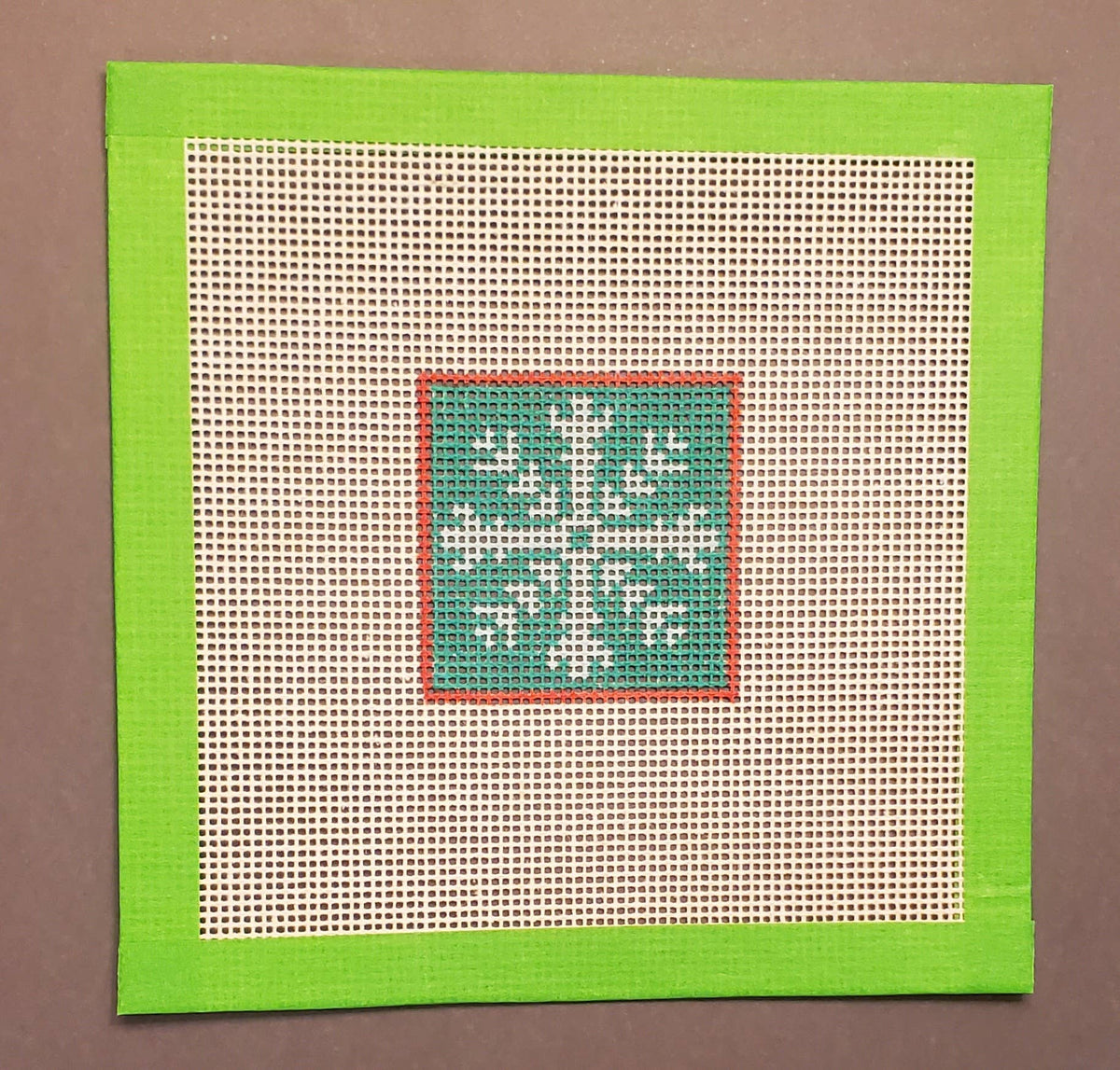 Christmas snowflake mini needlepoint hand painted canvas