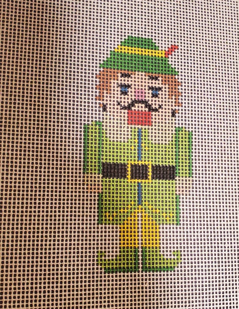 Christmas Nutcracker elf needlepoint hand painted canvas