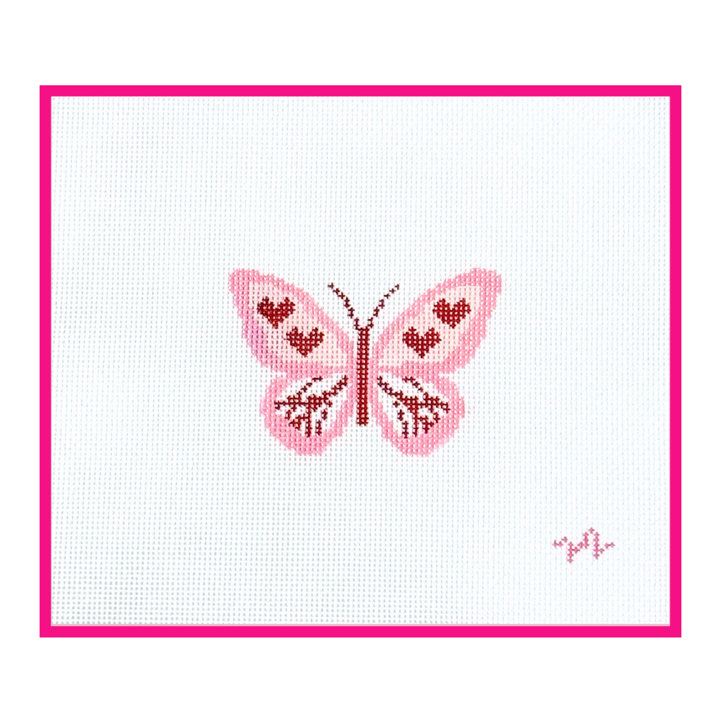 Hearts Butterfly Needlepoint Canvas: 13