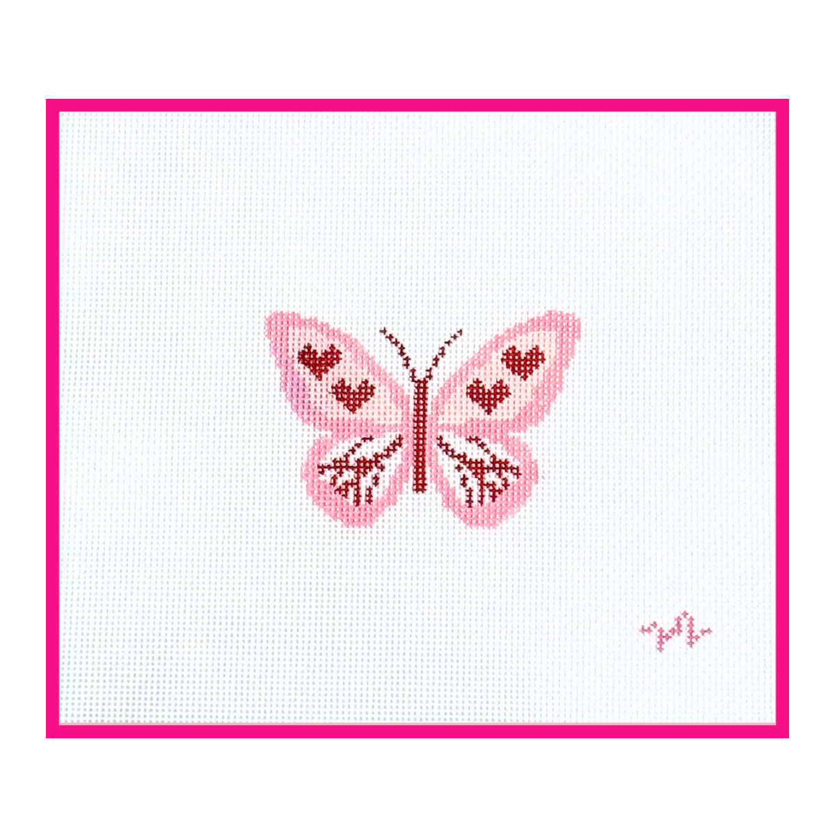 Hearts Butterfly Needlepoint Canvas: 13