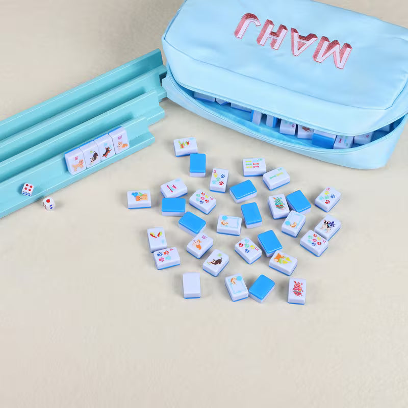 Pets & Paws - Mini Travel Mahjong Tile Set with Racks & Case