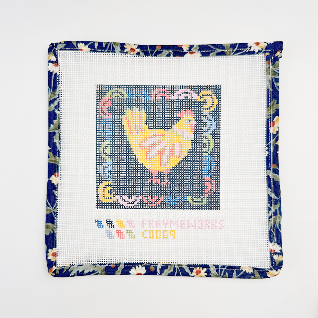 Matilda Chicken 4x4" Needlepoint Canvas