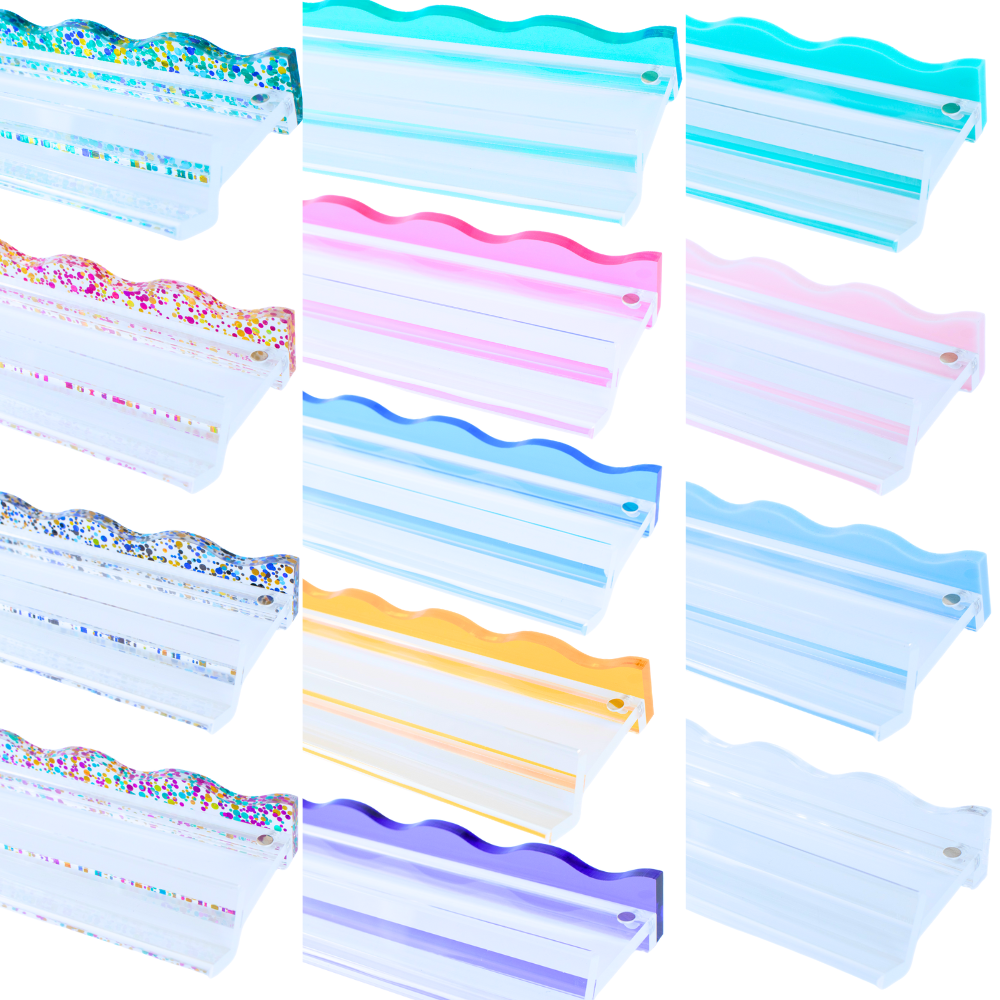 MAHJONG RACK PUSHER ADD ON-MAGNETIC | Premium Acrylic Set(4): Confetti-Wavy-Purple
