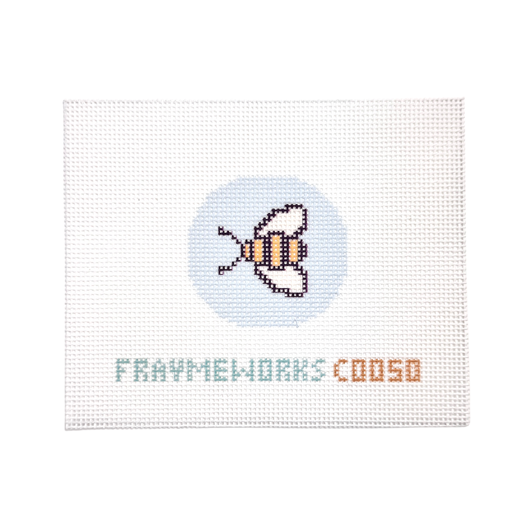 Bee 1.75" Round Mini Needlepoint Canvas