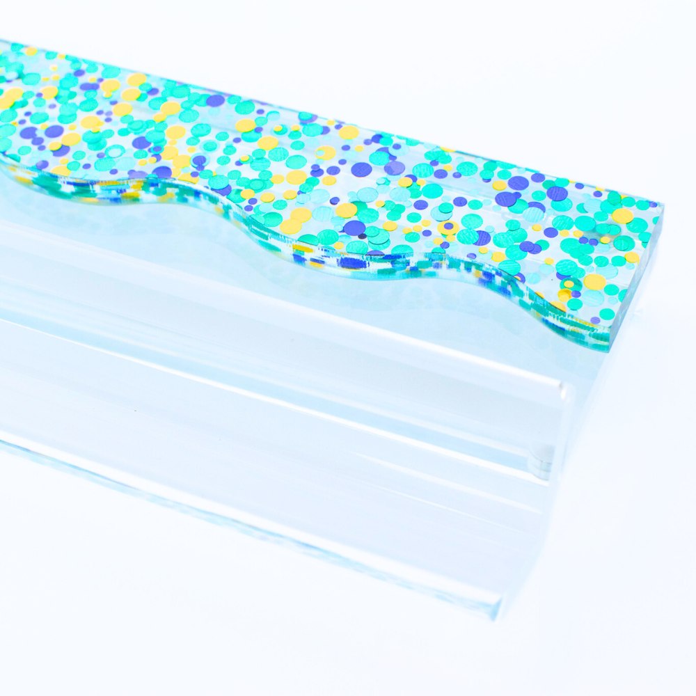 MAHJONG RACK PUSHER ADD ON-MAGNETIC | Premium Acrylic Set(4): Confetti-Wavy-Multi-Color