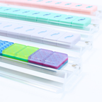 MAHJONG RACKS | Premium Acrylic | 4 Racks + 4 Pushers: Solid Macaron Blue