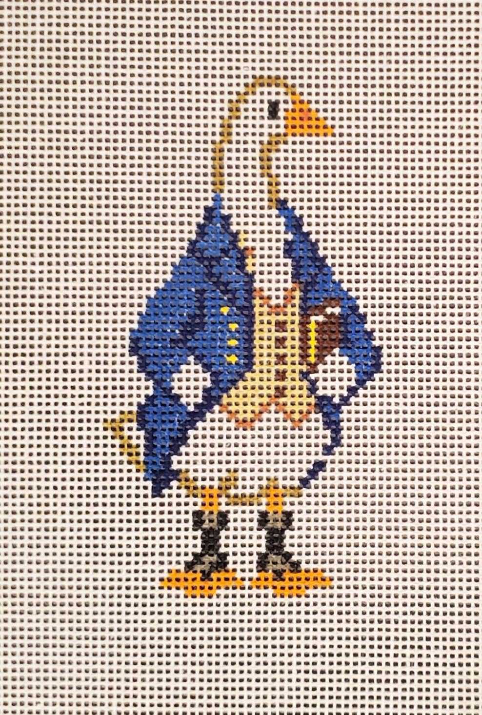 Mr. Darcy goose literary needlepoint painted canvas