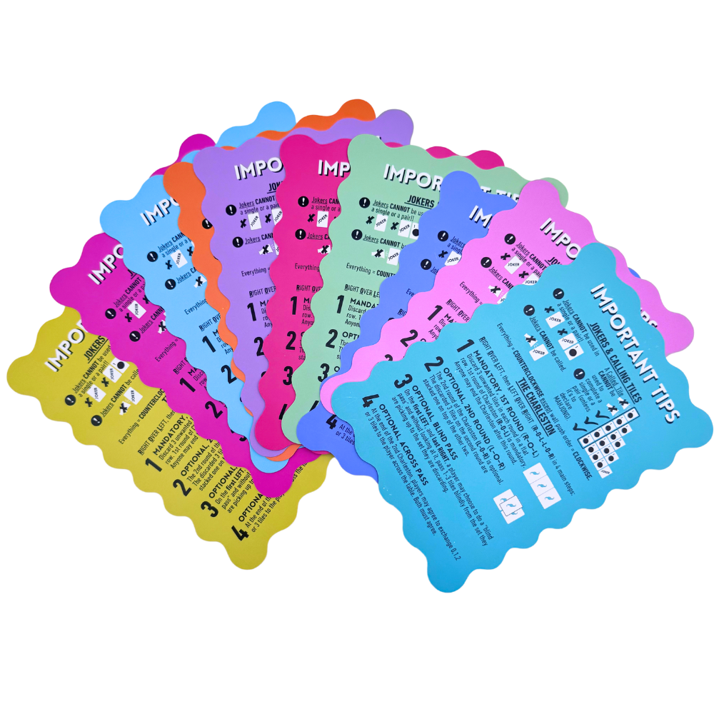 MAHJONG SHUFFLE CARD  |  Scalloped Edges & Bright Colors  |  Sized to Store with Mahjong League Cards: 02- PINK- LOVE LANGUAGE