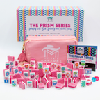 Crystal Prism Pink Tile Set | Mahjong with Bold Angles and Vibrant Vibes | 1.25" x 0.9" x 0.7"
