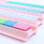 MAHJONG RACKS | Premium Acrylic | 4 Racks + 4 Pushers: Solid Macaron Blue