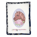 Horse with Roses 4.25" x 7.25" Oval Needlepoint Canvas