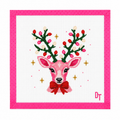 Merry Little Deer Christmas Needlepoint Canvas: Canvas Only