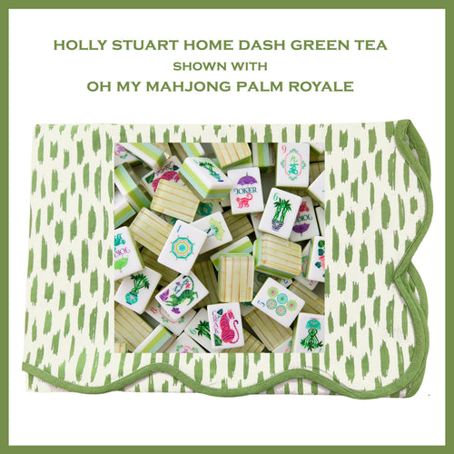 DASH MAHJONG AND GAME TABLECLOTH ~ GREEN TEA