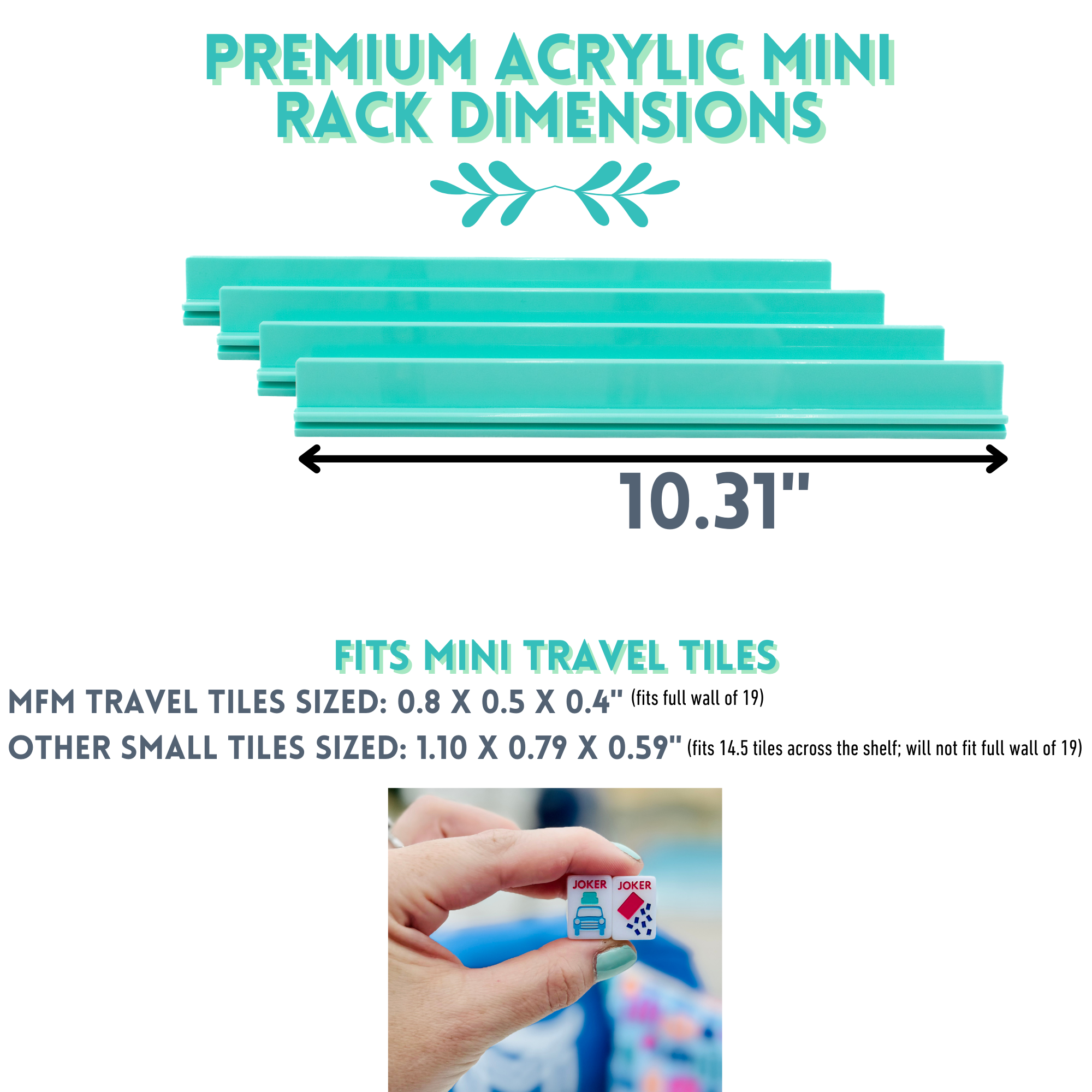 MINI Travel Mahjong Racks | Premium Acrylic | 10.31": Magenta