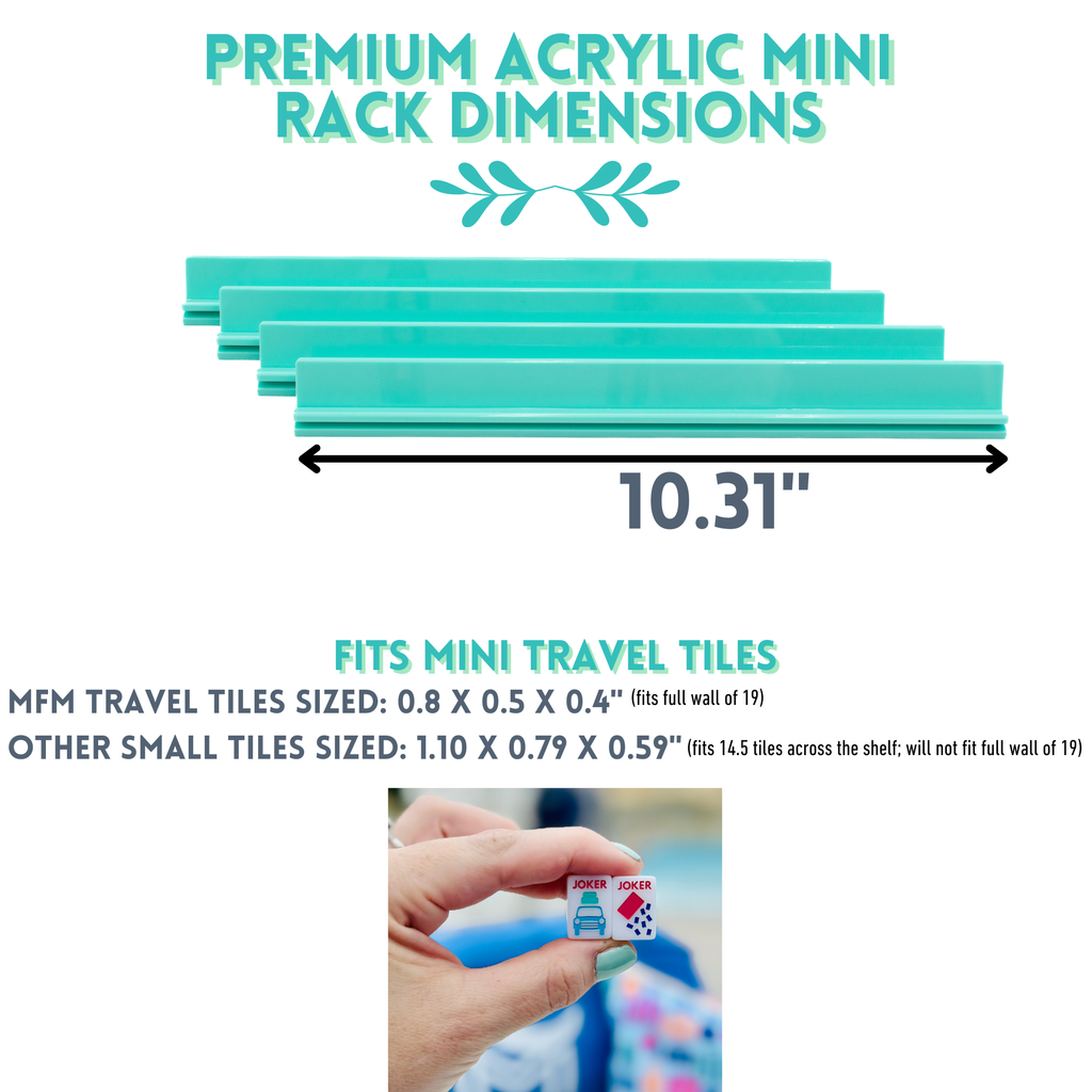 MINI Travel Mahjong Racks | Premium Acrylic | 10.31": Teal