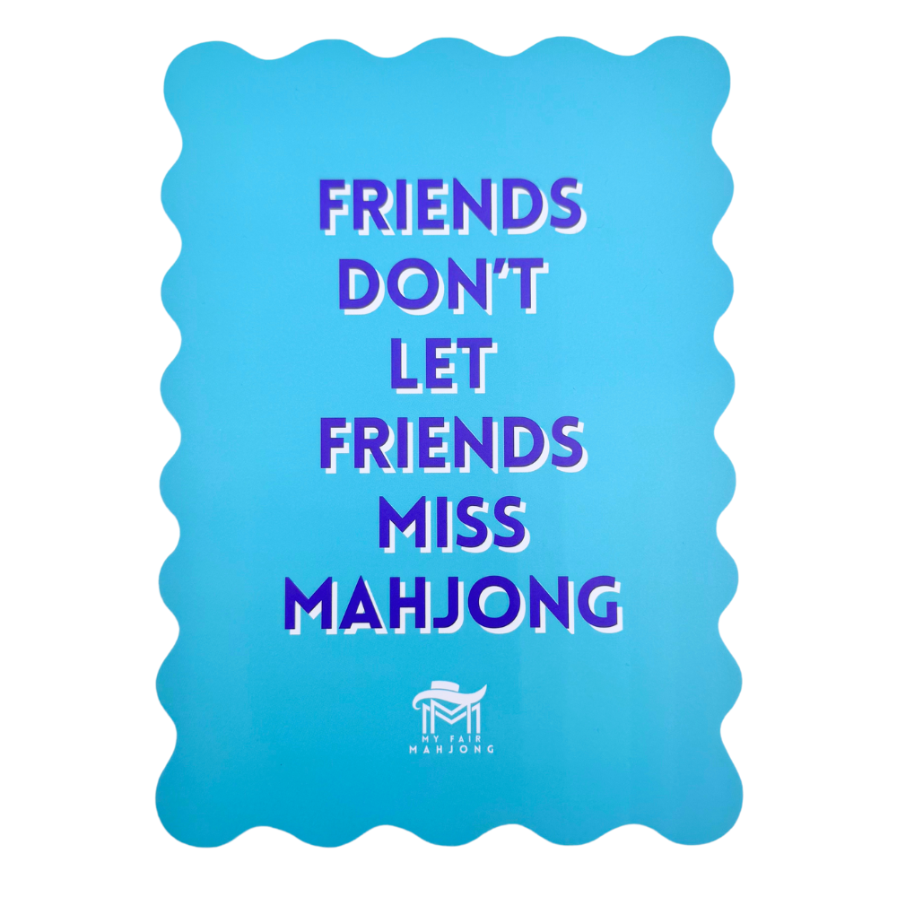 MAHJONG SHUFFLE CARD  |  Scalloped Edges & Bright Colors  |  Sized to Store with Mahjong League Cards: 01- YELLOW- PLOT TWIST