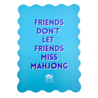 MAHJONG SHUFFLE CARD  |  Scalloped Edges & Bright Colors  |  Sized to Store with Mahjong League Cards: 08-PINK- MAHJONG MOOD